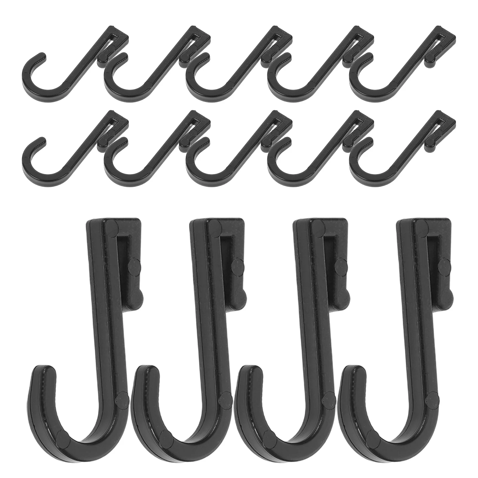 

100Pcs Plastic S Hooks Flat Installation Hooks for Kitchen Bathroom Garden Wire Black S Hook Keeper
