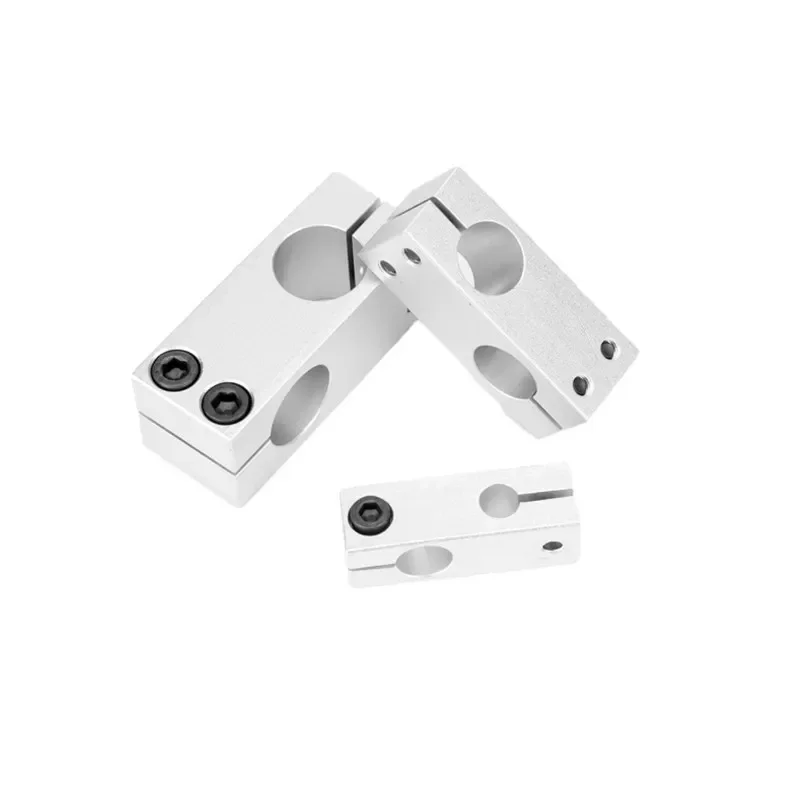 2pc Pillar Fix Clamp Vertical Fixed Diameter Fastening Aluminum Alloy Optical Axis Cross Block Steel Pipe Fixing Bracket Connect