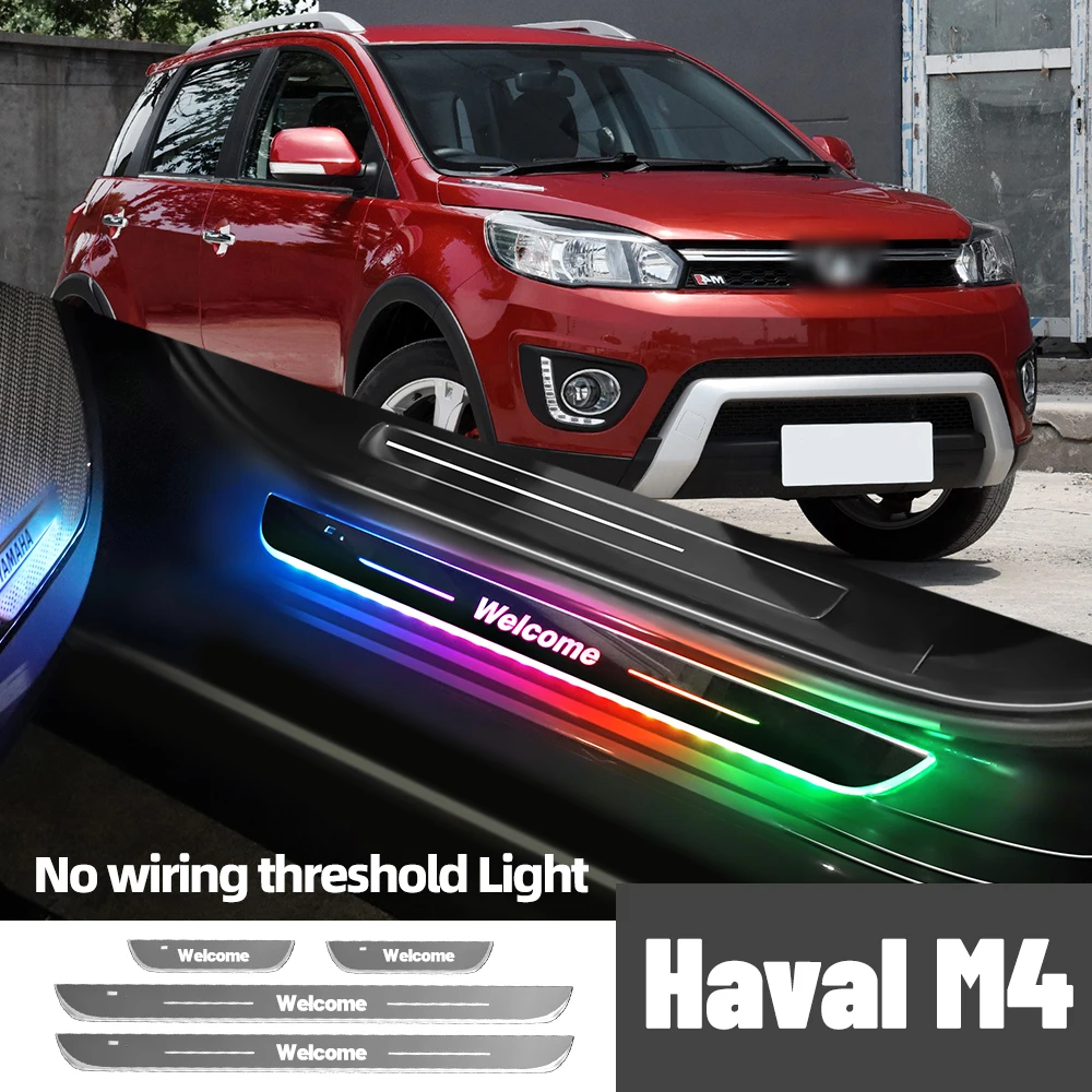 

For Great Wall Haval M4 2012-2015 2013 2014 Car Door Sill Light Customized Logo LED Welcome Threshold Pedal Lamp Accessories