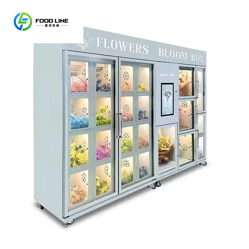 آلة بيع الزهور الخزانة الذكية تخصيص التصميم التلقائي نظام عرض مورد الزهور الطازجة للبيع