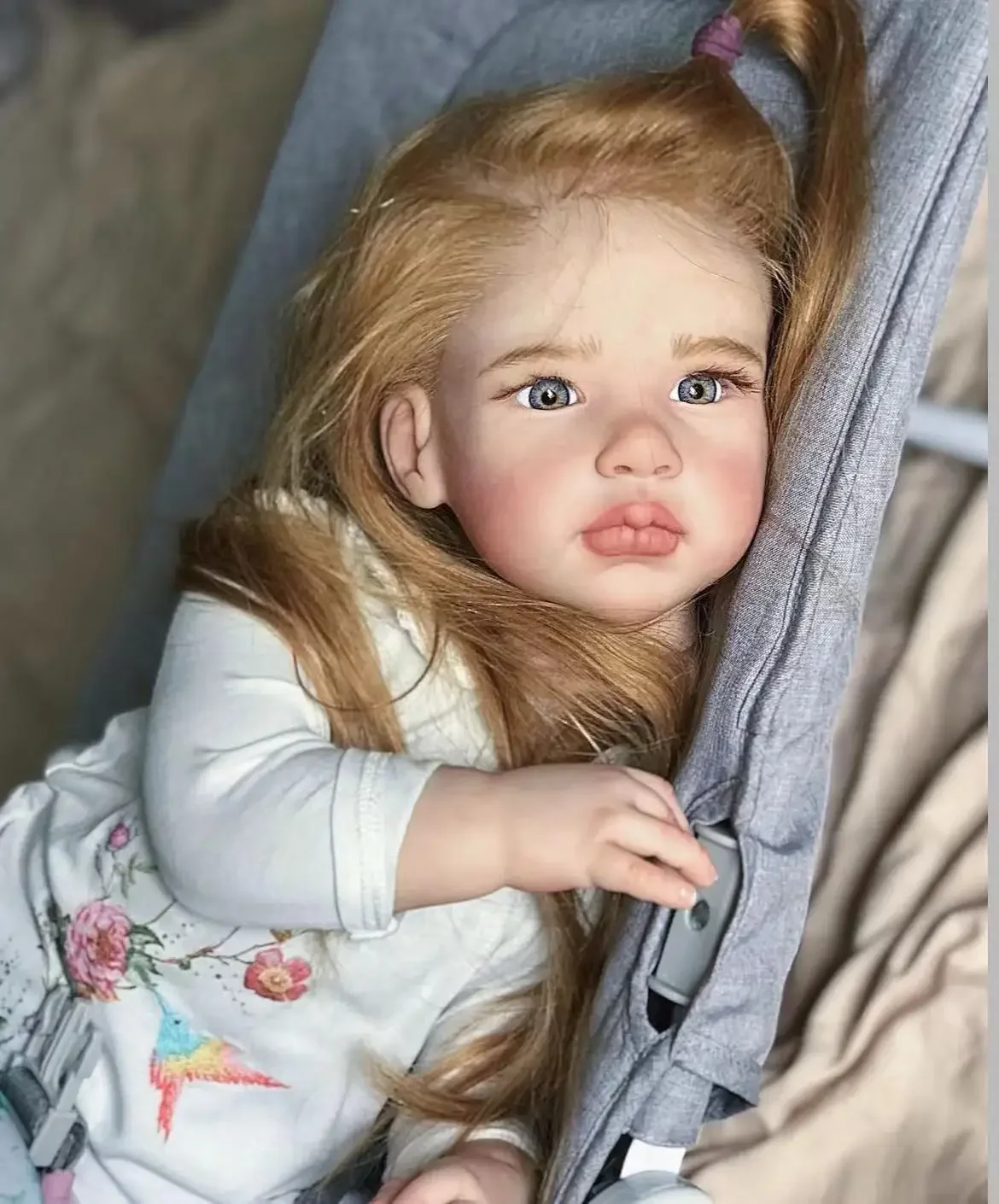 SINO-BB Customized Limited Supply28inch Reborn Baby Lily With Hand-Rooted Blond Long Hair Already Finished Doll Christmas Gift