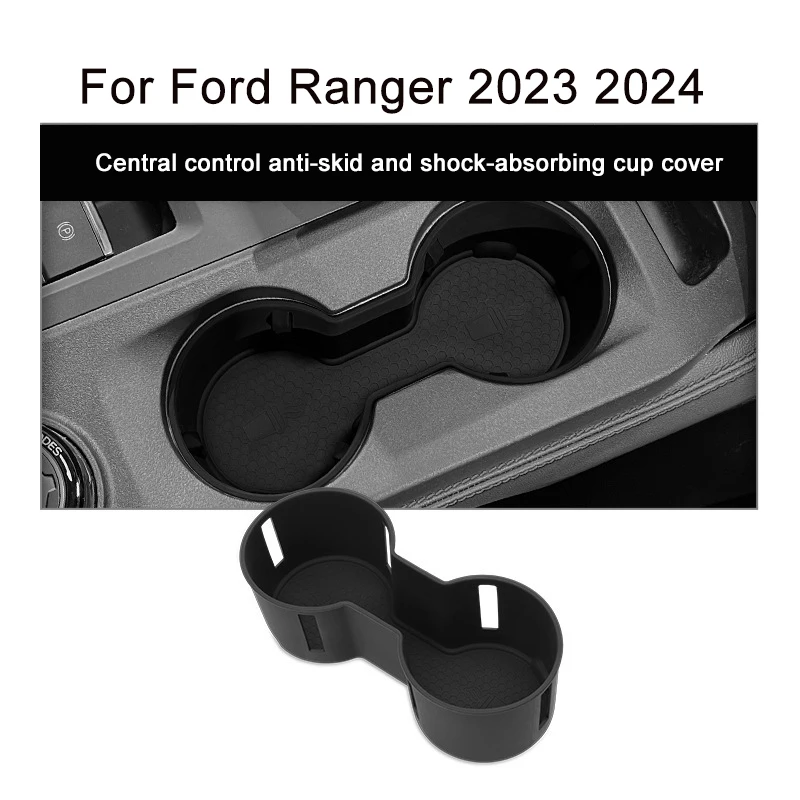 

Silicone Center Console Water Cup Holder Insert Interior Accessories Fit For Ford Ranger T9 2023 2024