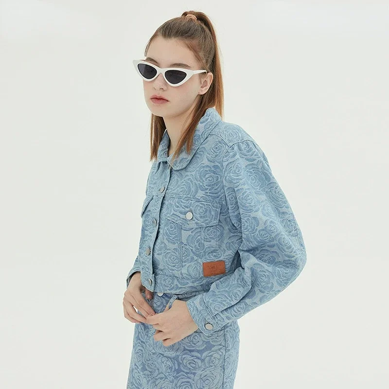 

Retro Short Denim Jacket Women Cotton Spring Autumn Top Coat Jackets Blue Woman Clothes Streetwear Fashion Girls Coats Buttons