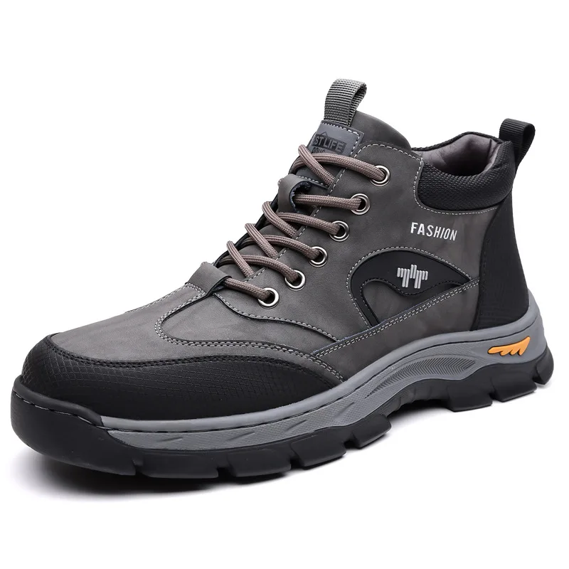 

Autumn Winter Outdoor Platform Boots for Men New Designer Fashion Casual Sports Shoes Male High Top Keep Warm Cotton Shoes Man