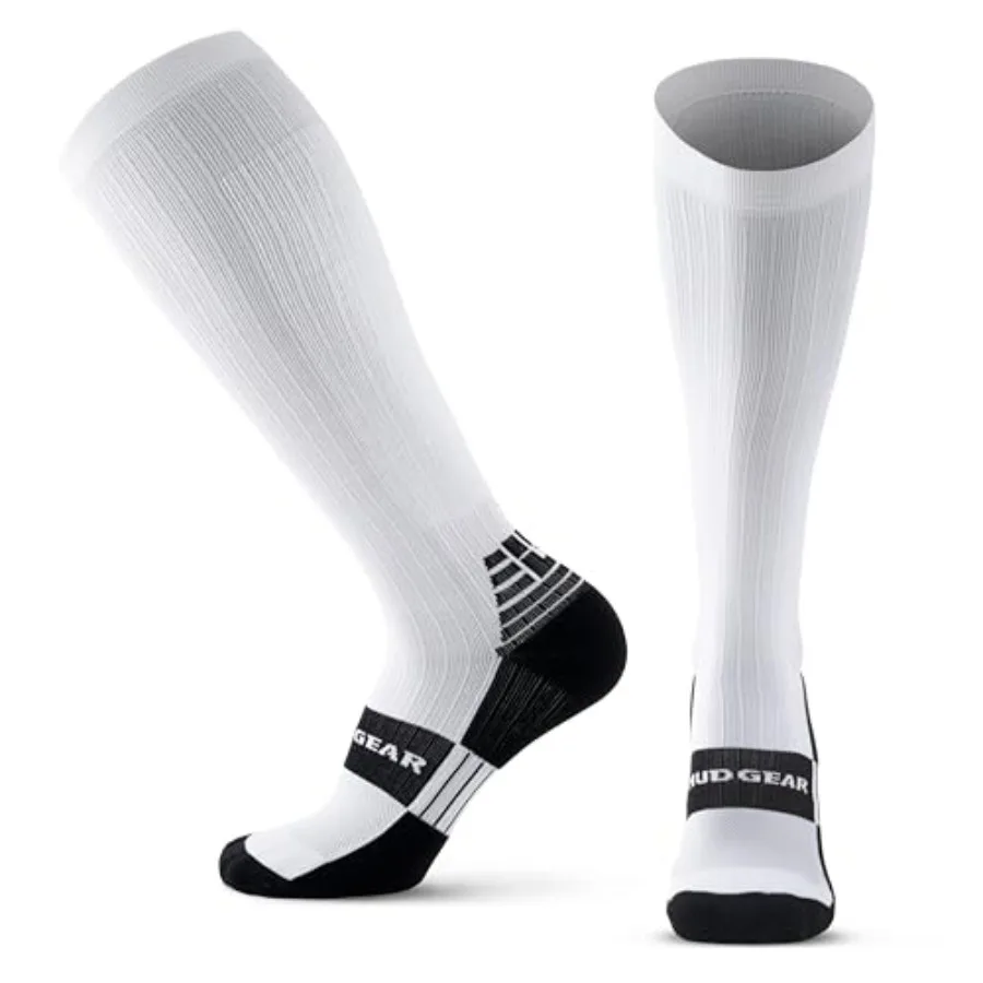 

MudGear Graduated Compression Socks Durable Sweat-Resistant OCR Performance Socks with Cushioned Footbed Made in USA