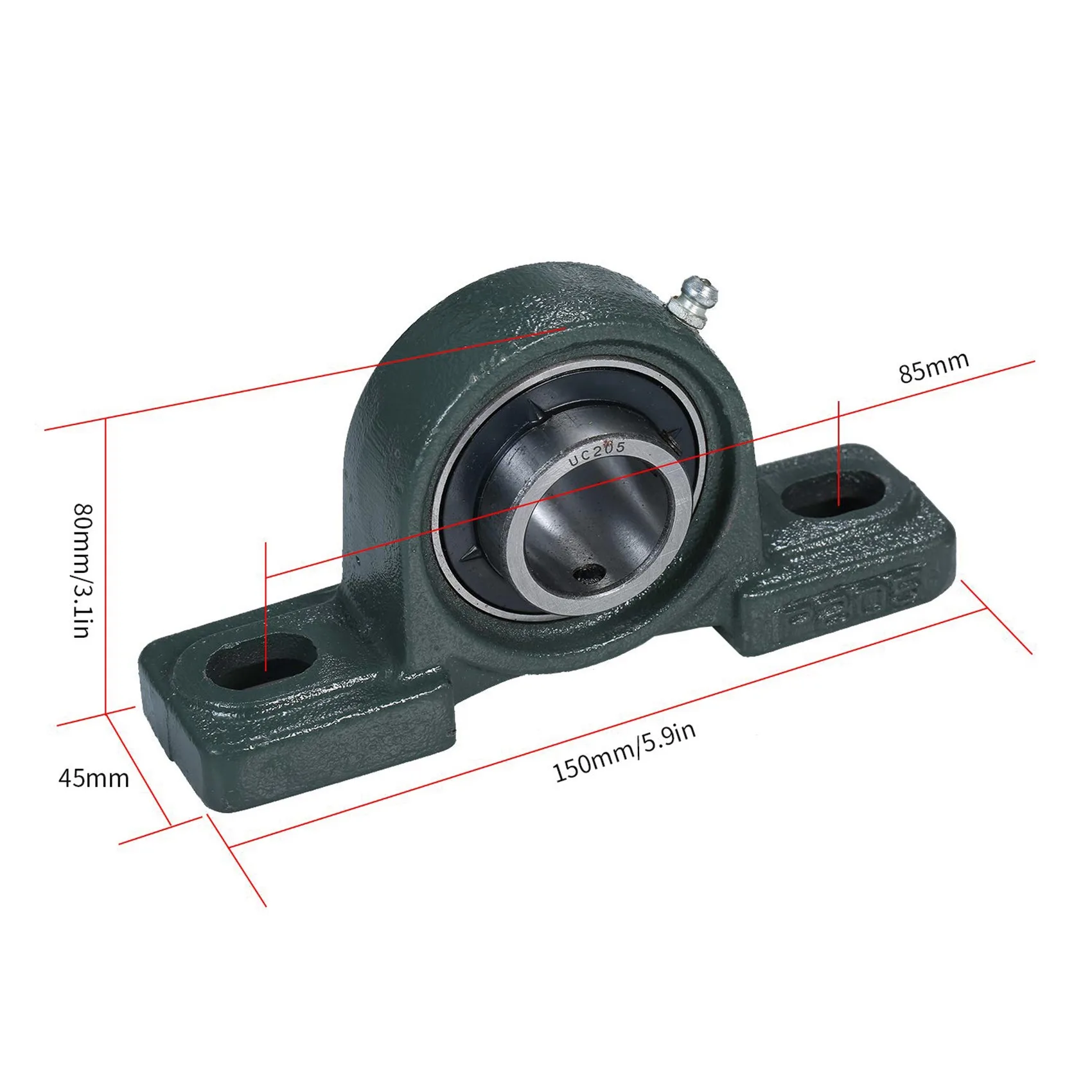 LICE-2PCS-UCP205-16 Bearing Seat Mounting Ball Bearing Solid Cast Iron Base Diamond Seat