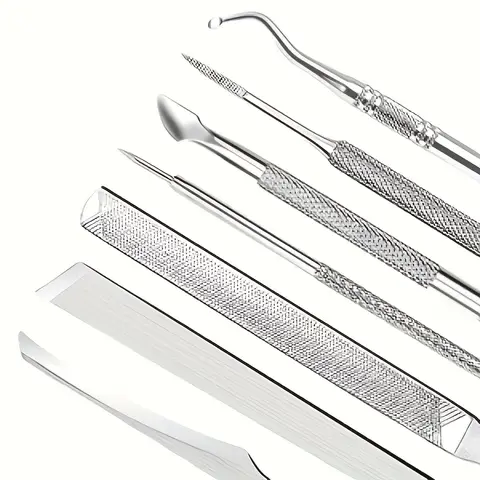 6/7pcs Stainless Steel Ingrown Toenail File and Lifters Set, Ingrown Toenail Removal Kit, Under Nail Cleaner Pedicure Tools