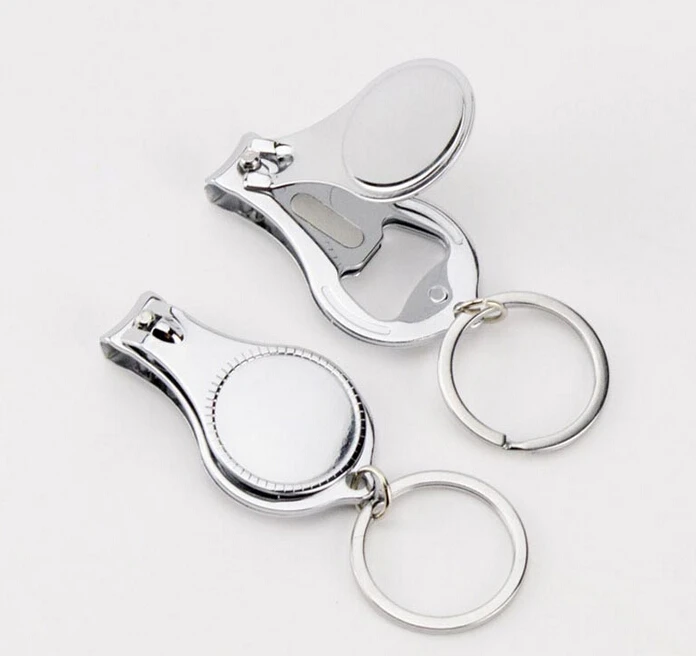 New Fashion Design Nail Clipper Metal Keychain Multifunctional Round Drops Nail Scissors Key Chain KeyRing Party Gift Jewelry