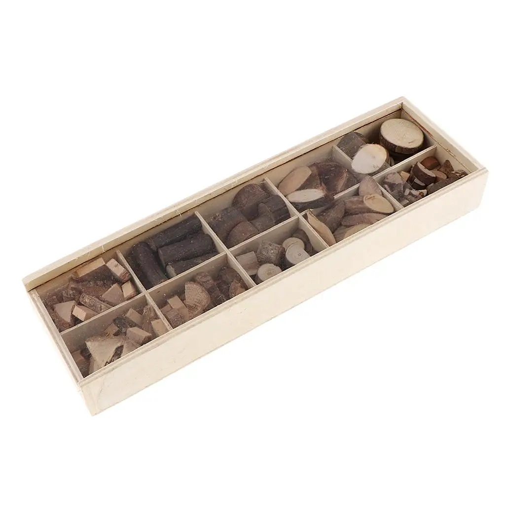 Boîte en bois rustique pour numéros de table, porte-cartes, tranches de bûches d'arbres, 0.5 - 6 cm