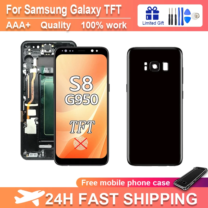 

100% New Super TFT S8 LCD For Samsung S8 Display G950 G950F G950A For Samsung S8 display Touch Screen Digitizer with Frame