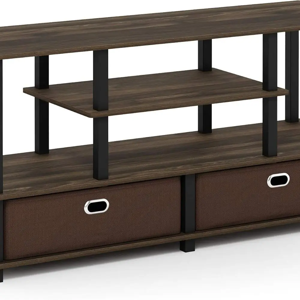 JAYA Large Stand for up to 50-Inch TV, Columbia Walnut/Black/Dark Brown