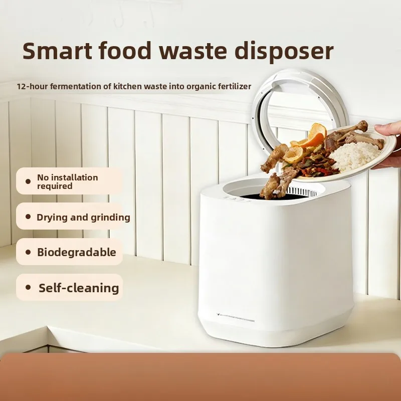 Smart Kitchen Food Waste Composter – 4L Large Capacity, Quiet Operation, Drying & Grinding, No Installation Required