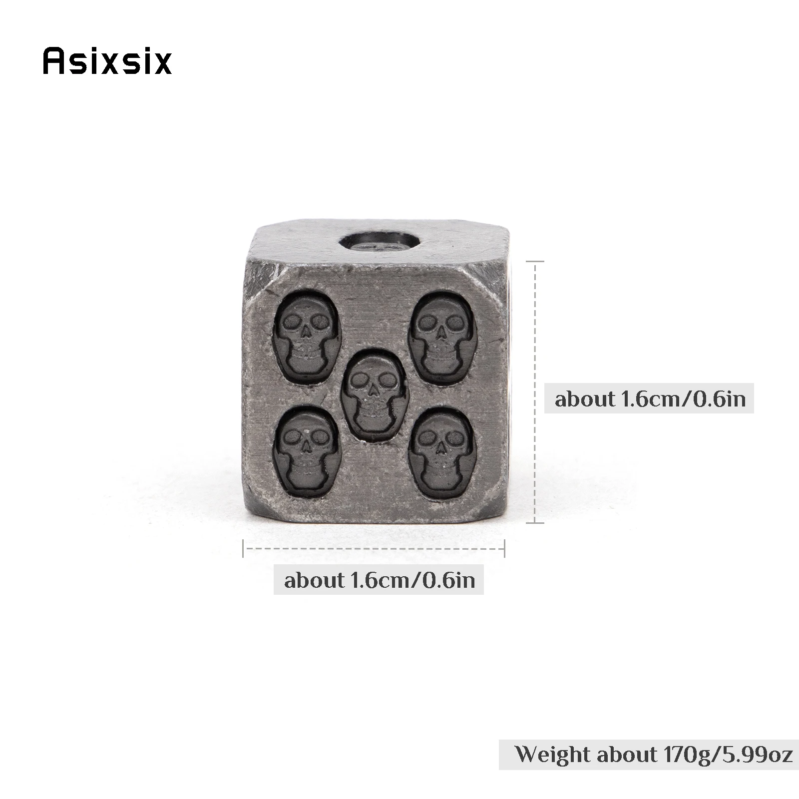 6 قطعة الجمجمة الفضية النرد المعدني الصلبة المعادن نرد متعدد السطوح مجموعة مناسبة للعب الأدوار RPG مجلس لعبة ببطاقات الألعاب #2