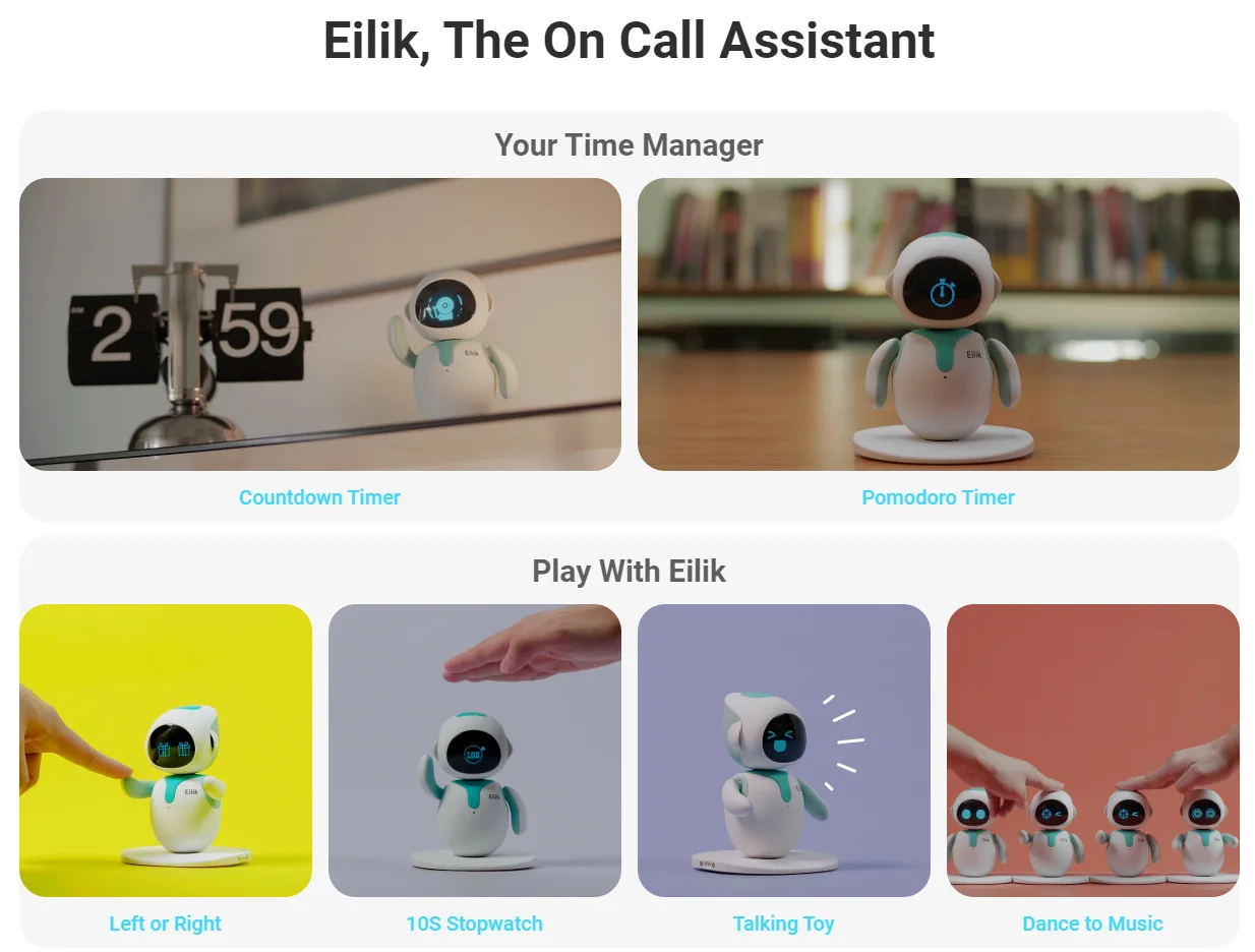 Eilik Smart Emotional Interaction Robot AI Voice Interactive Desktop Electronic Pet Companion Robot For Kids Adults Home Office