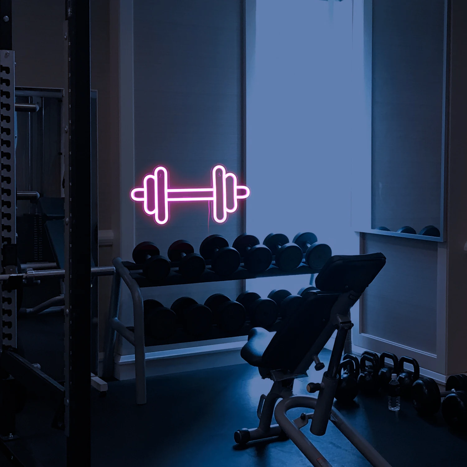 Ineonlife Exercise Barbell Neon Sign Gym Led 3 Colors Light Sports Room Things Design Club Partygamer Art Wall Decoration Gift