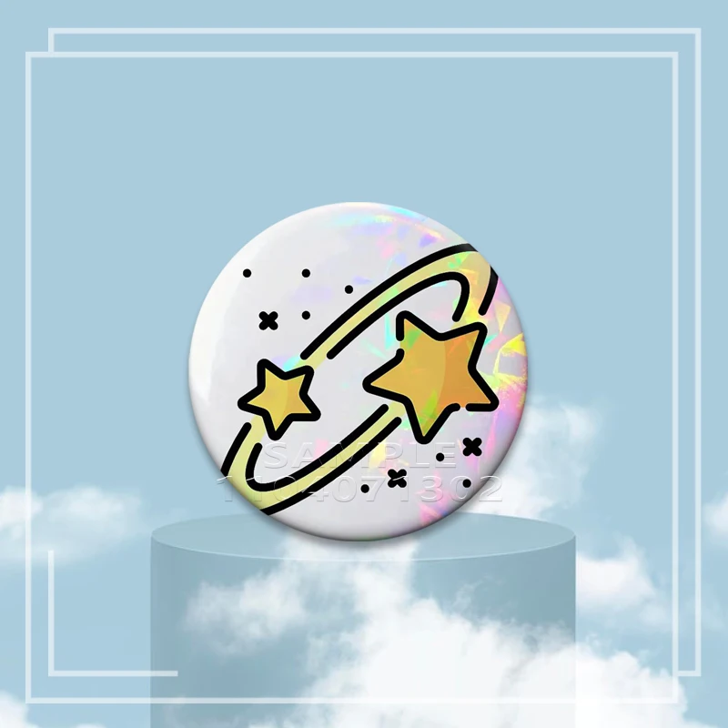 Y2K Holografische Augen- und Gesichts-Pins, Niedliche Katzen- und Stern-Anstecknadeln, I Love EMO Boys Broschen, DIY Rucksack- und Jeans-Deko, Ästhetisches Zubehör