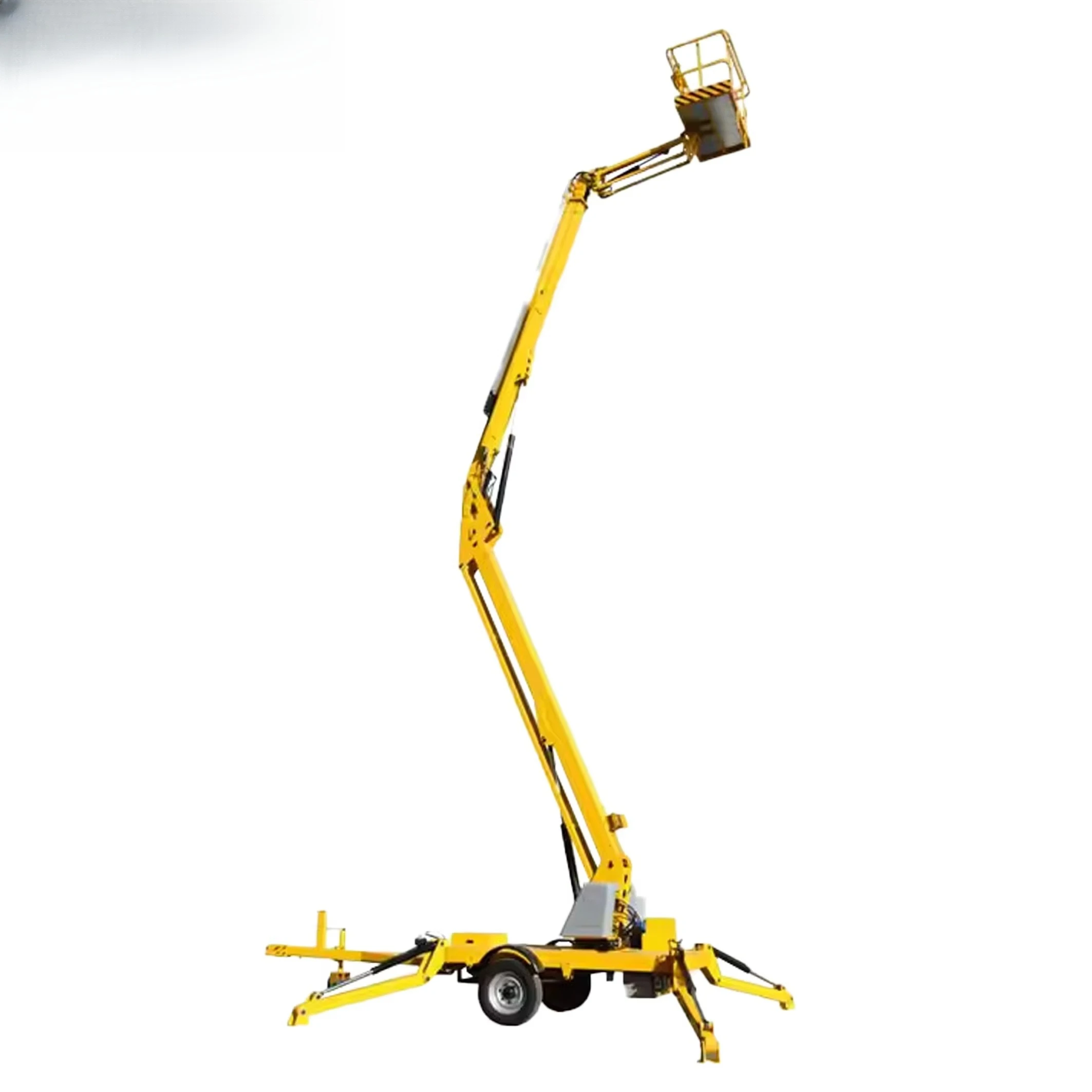 Ce Certificated 12m Electric Automatic Leveling Trailer Mounted Aerial Platform Basket Boom Lift