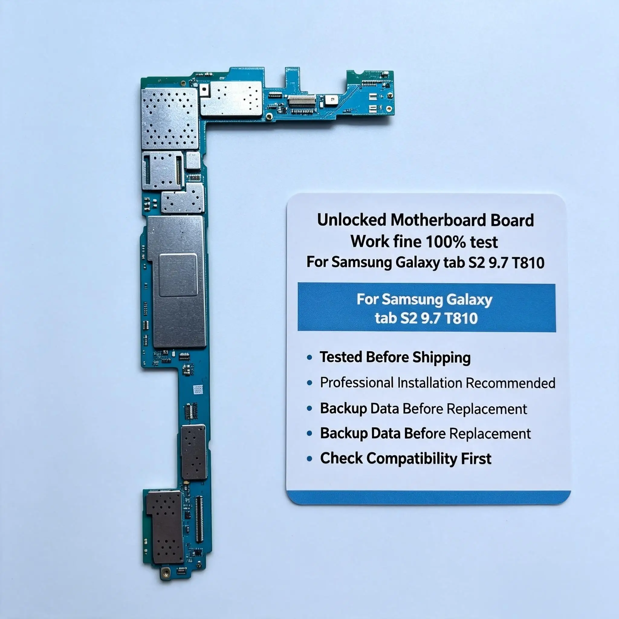 Replacement Mainboard Motherboard With Chips For Samsung Galaxy Tab S2 SM-T810 T813 Tested Working Unlocked Global Firmware