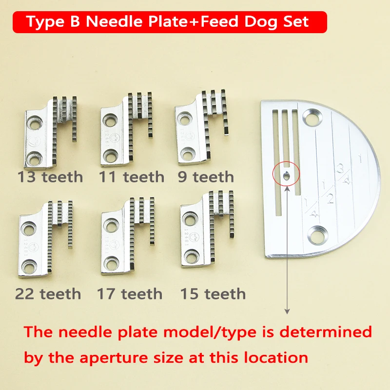 JACK Type B 3-Row Needle Plate and Feed Dog Set for Computerized Lockstitch Machine, Universal Industrial Sewing Machine Parts