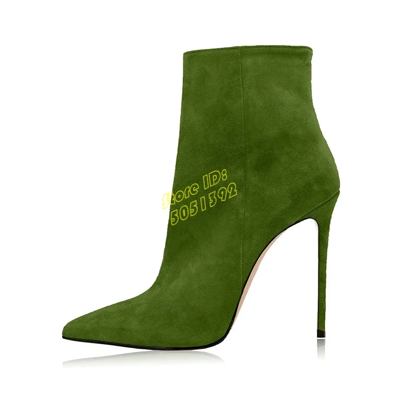 مثير مدبب تو تان الكاحل الجوارب سستة الجلد المدبوغ خنجر رقيقة عالية الكعب المدرج 2026 الشتاء الخريف الصلبة اليدوية فستان الأحذية #3