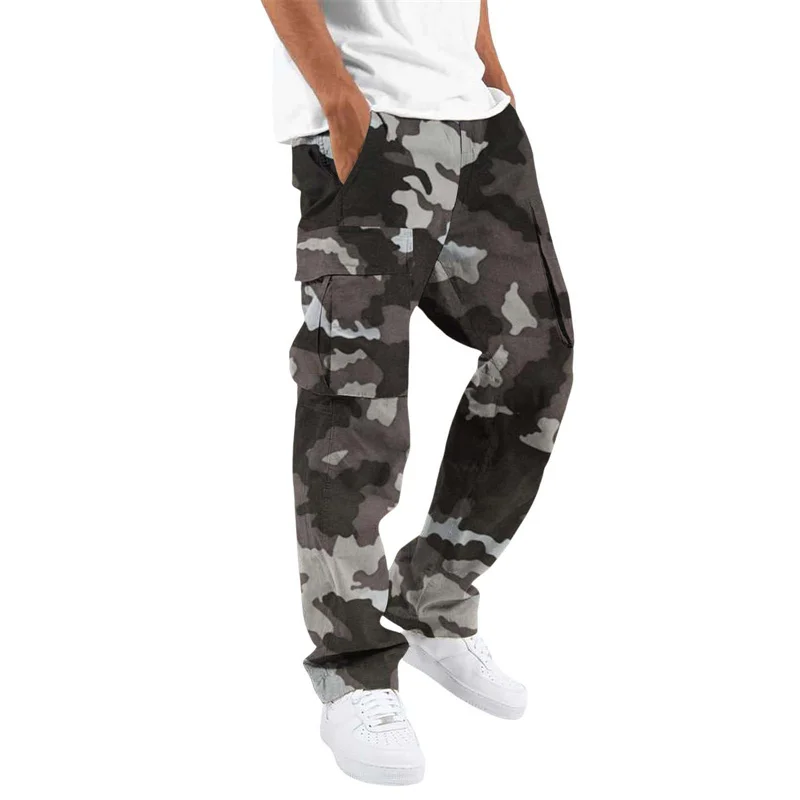 Frühling Herbst Herrenhosen Outdoor Jogger Tarnmuster Gerade Hosen Herren Schnelltrocknende Mehrtaschen-Cargohosen Herren Sweathosen – Detail 7