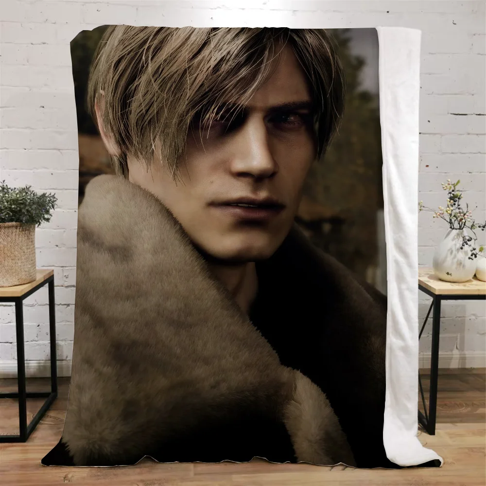 Leon Kennedy Microfiber Blanket King Size Fluffy Soft Blankets Characters Luxury Bedding Interior for Home Beach Towel Bed Throw