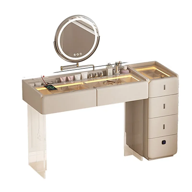 Modern Unique Makeup Vanity Table Italian Expression White Simple Nordic Makeup Table Cream Wind High-end Commode Home Furniture