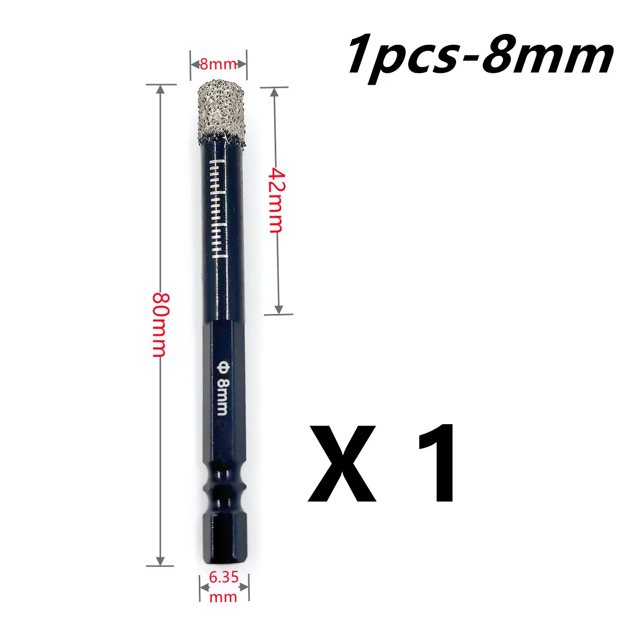 Hexagonal Shank Brazed Dry Ceramic Tile Drill Bit