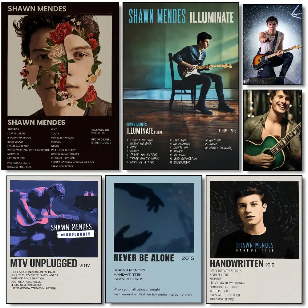 S-Shawn Mendes Pop_Singer Poster HD Wall Art Aesthetic Home Decor for Living Room Bedroom Café Office Stylish Gift
