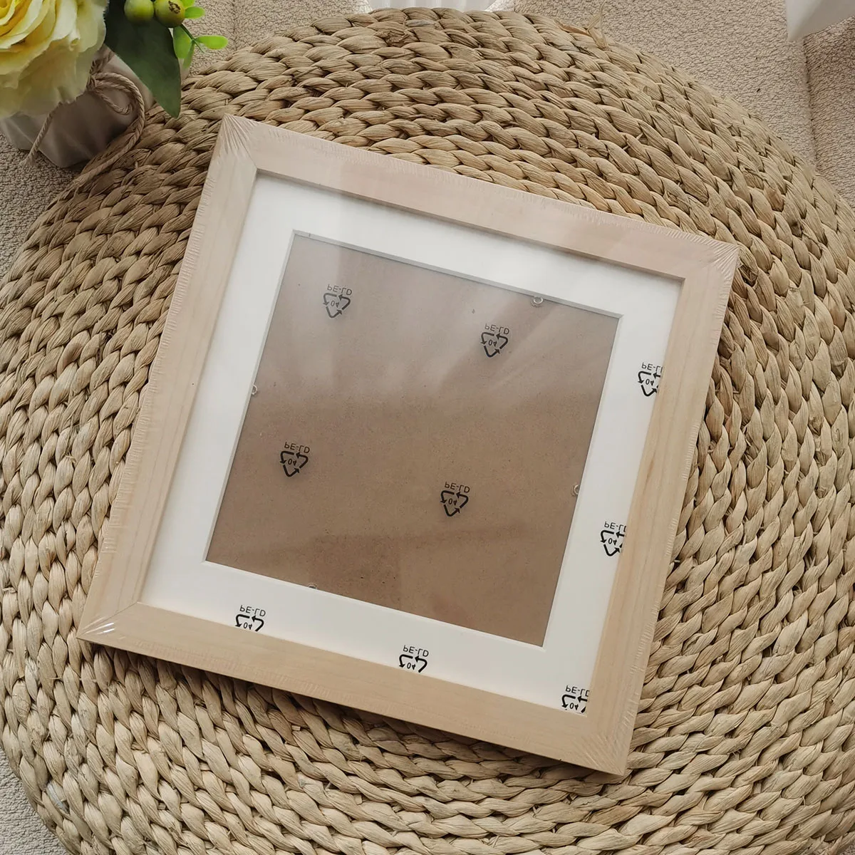 Vierkant Houten Fotolijst Voor Muur Opknoping Met Mat 20X20cm Houten Fotolijst Stand Voor Foto's Foto Decor herdenkingscadeau