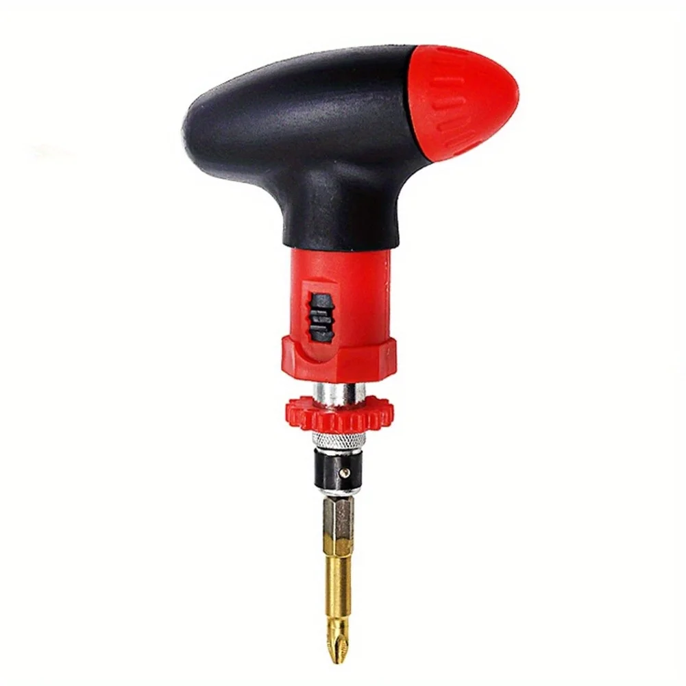 Manual T-type Ratchet Screwdriver Quick Bolt Driver Batch 1/4 Inch Hex Ratchet Bit Handle Adjustable Forward Reverse Hand Tools