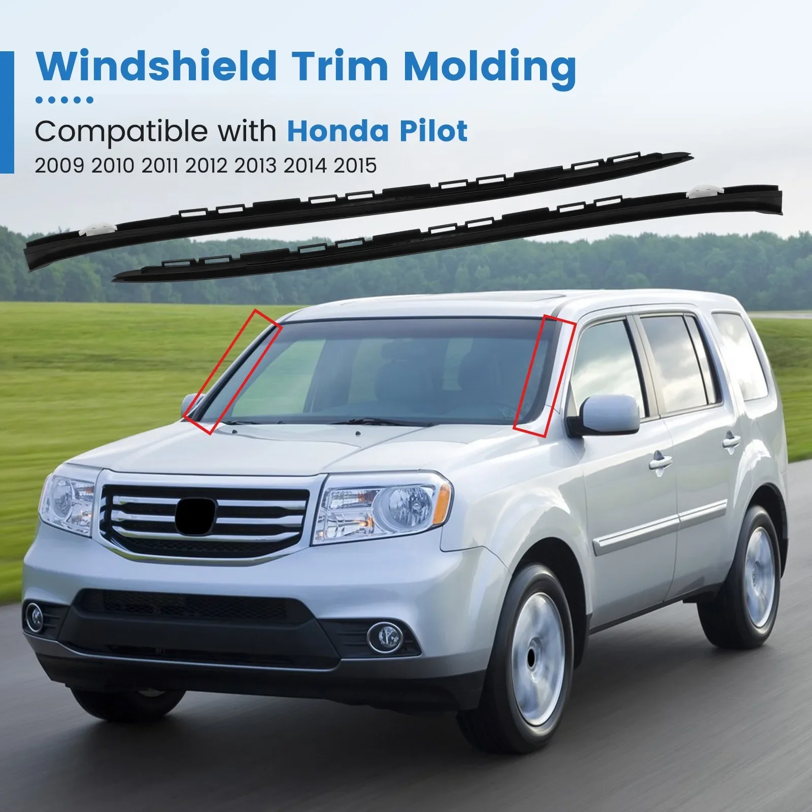 Car Weatherstrip For Honda Pilot 2009-2015 Windshield Trim Pillar Molding Trim Weather Stripping 73162SZAA01ZA 73152SZAA01ZA