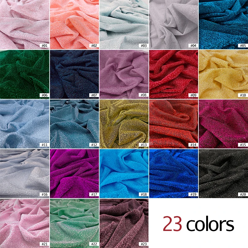 50x156cm Glitter Mesh Fabric Bright Shimmer Stretch Material for Stage Costume Wedding Party Curtain DIY Craft Sewing