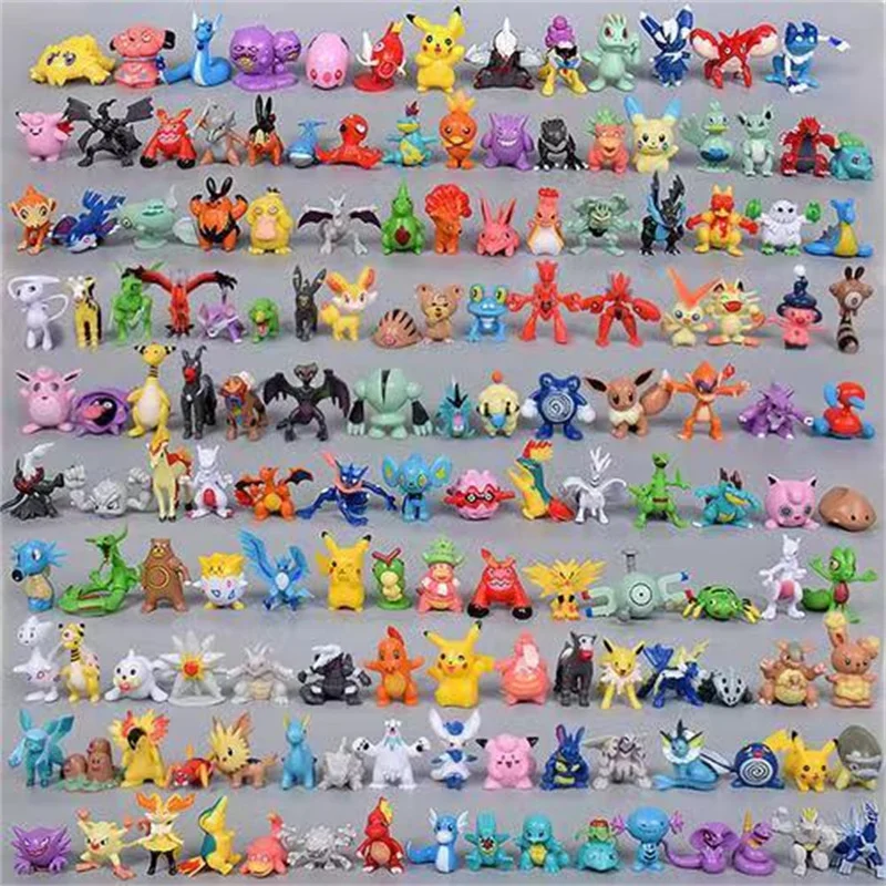 3-144 pçs figura pokemon conjunto caixa de presente presente de natal brinquedos ação genuíno pikachu anime figura pokemon brinquedos para crianças