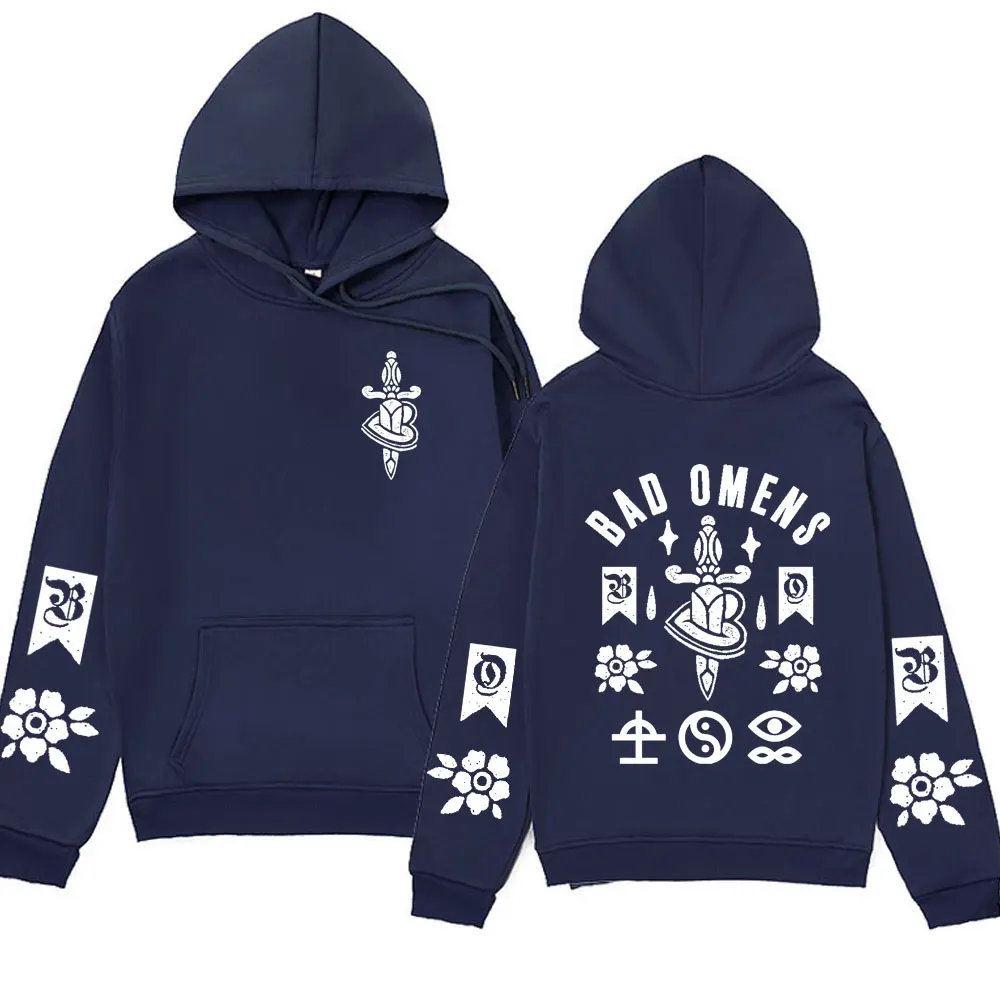 Bad Omens Music Tour Graphic Printed Hoodie Men Women Fall Winter Fleece High Quality Sweatshirt Male Fashion Hip-hop Pullover
