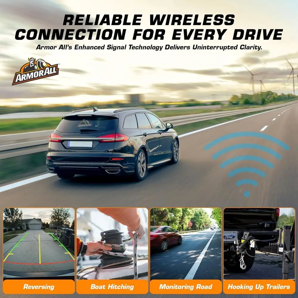 Solar Wireless Backup Camera:5" HD 1080P Monitor,3 Mins DIY Installation & 5000 mAh Battery Powered Solar Back Up Camera Systems