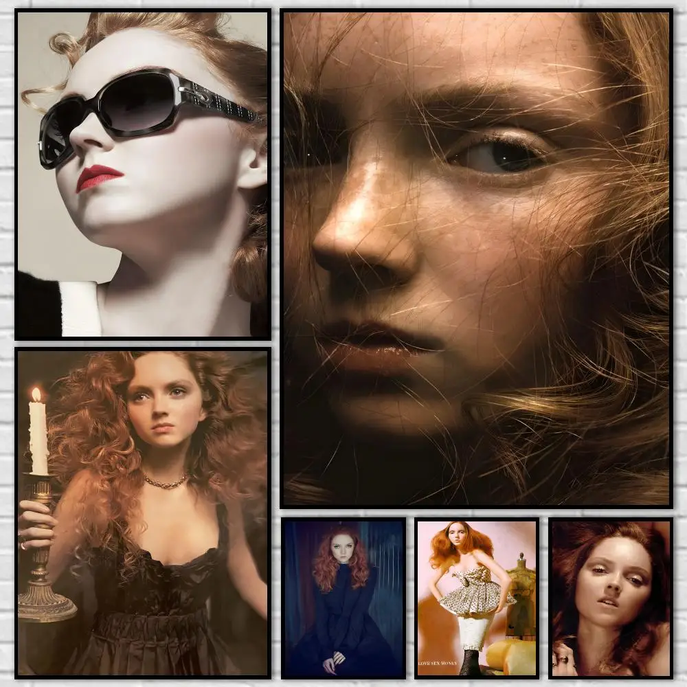 l-Lily c-Cole Supermodel Poster Durable HD PVC Wall Art - Waterproof Dustproof Easy Install For Home Cafe