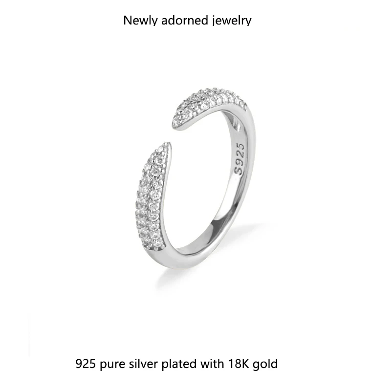 

This is a fashion-forward, versatile ring made of 925 sterling silver with a 1.0mm moissanite gemstone. It features an open desi