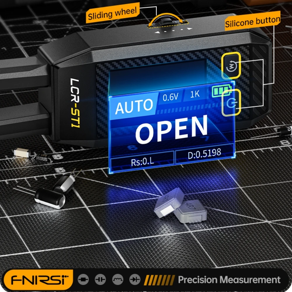 FNIRSI LCR-ST1 Mini Pinça Inteligente LCR SMD ESR تستر المقاومة بالسعة الحثالة المستمر ديودو Ferramentas de M