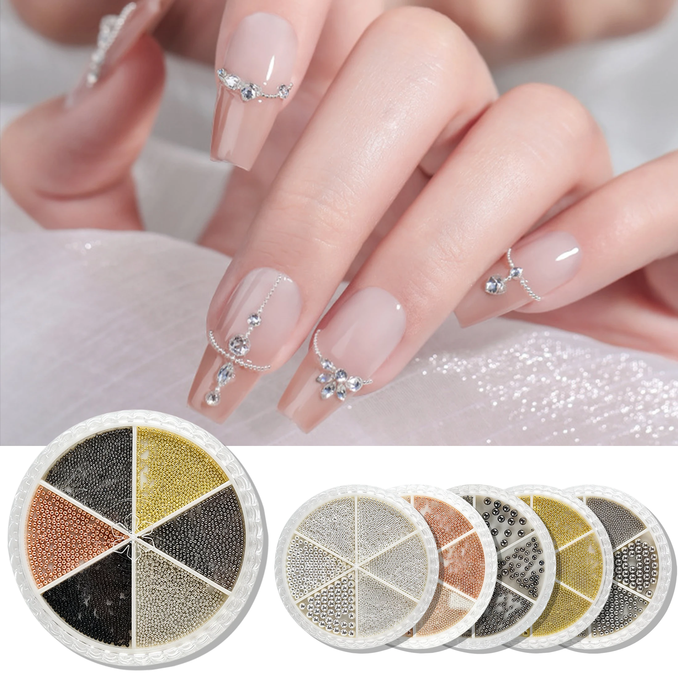 Conjunto de glitter de strass para nail art, jóias, jóias, grânulo, manicure, acessórios de decoração, suprimentos profissionais, 1 conjunto