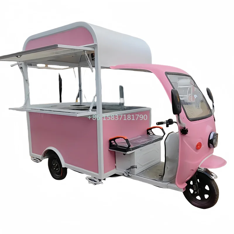 High Quality Mobile Dining Car Three-Wheeled Food Truck Food Cart Restaurant Kitchen Cooking Equipment Dining Booth Food Truck