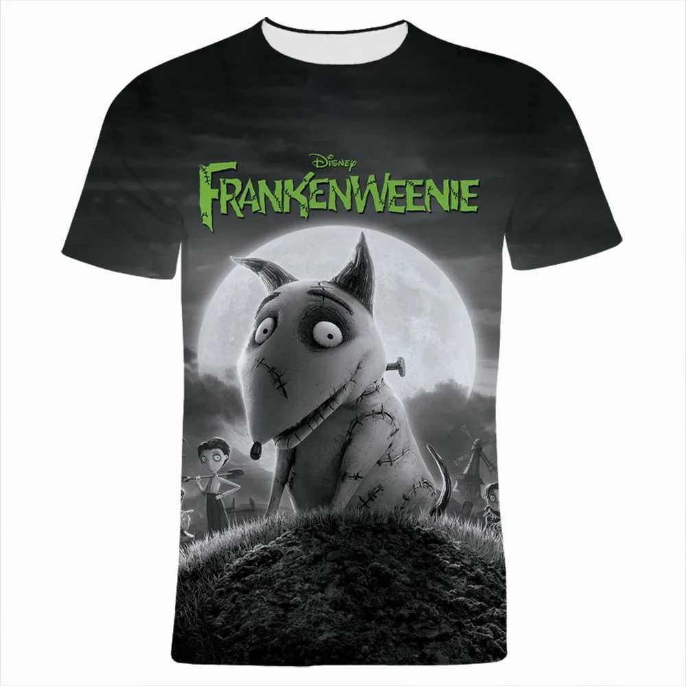 Frankenweenie 3D Print  Tshirt Teen Boy Girl Disney Tees Tops Summer Casual Short Sleeve Cartoon Female Harajuku Streetwear