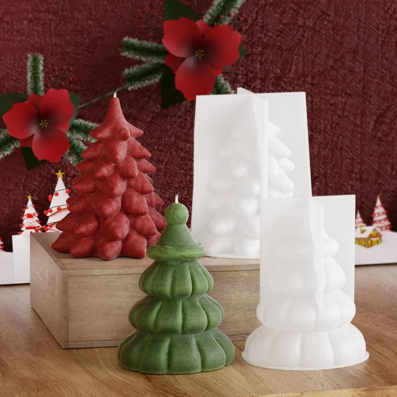 Kerstman Hoofd Kaars Siliconen Mallen Diy Gips Aromatherapie Kerstboom Sappige Dennen Kandelaar Hars Schimmel Handwerk