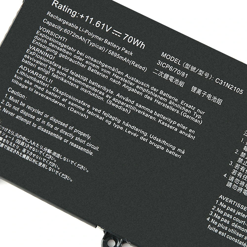 Kyuan C31N2105 C31N2105-1 Laptop Battery K3502ZA12500 For ASUS Twin 15 K3502ZA,K3502,K3402Z,S5600F,S4600F - Image 3