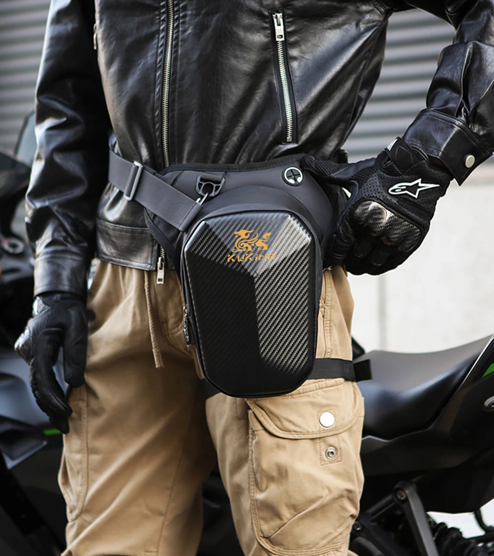 Kukirin دراجة نارية الساق الجانب حقيبة الدراجات متعددة الوظائف Crossbody إيفا هارد شل مقاوم للماء الرياضة في الهواء الطلق حقائب الخصر عادية