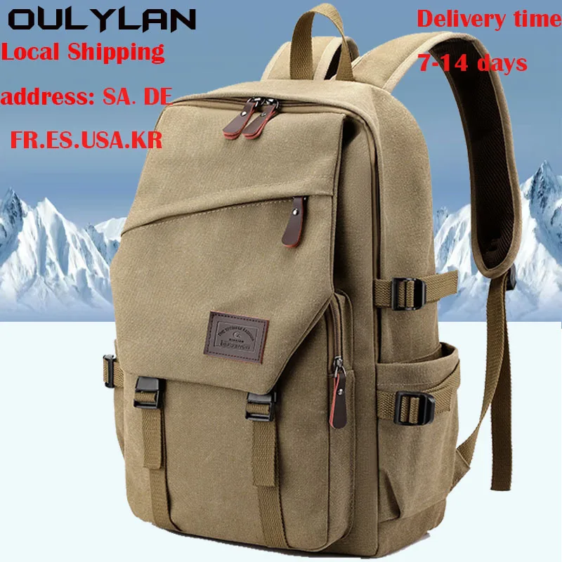 Oulylan Oxford Solid Large Capacity Backpack Men Laptop Backpacks 15.6 High School Bags Teen College Boy Gril Student Backpack