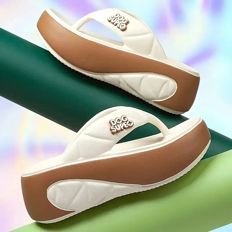 Women's Elevating Flip-Flops Thick Platform Sandals Comfortable Thong Design Outdoor Fashion Slippers Light Footwear Women Shoes