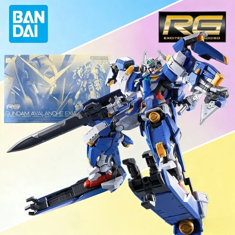 BANDAI RG 1/144 Gundam Avalanche Exia Model Kit GN Sword Armor High Articulation Gundam 00 Assemble Collectible Mecha Toy