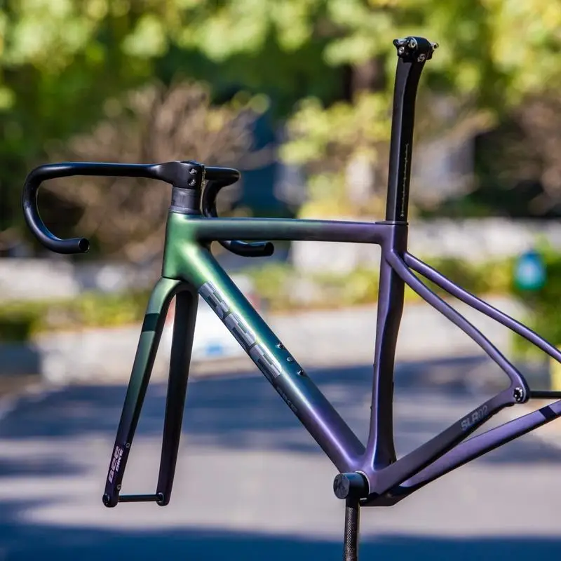 T700 Carbon Fiber Track Bike Frameset 29in Full Hidden Internal Routing T47 BB 12x142mm Thru Axle Lightweight 960g Disc Polished