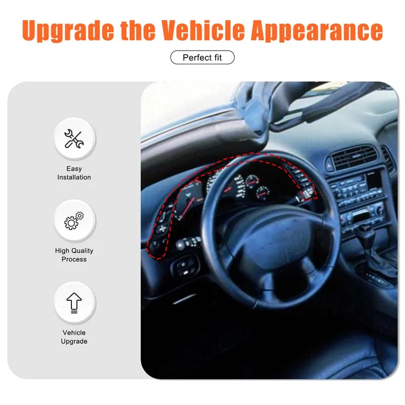 

For Chevrolet Corvette C5 1998-2004 ABS Plastic Carbon Fiber Car Dashboard Decorative Frame Cover Interior Car Accessories